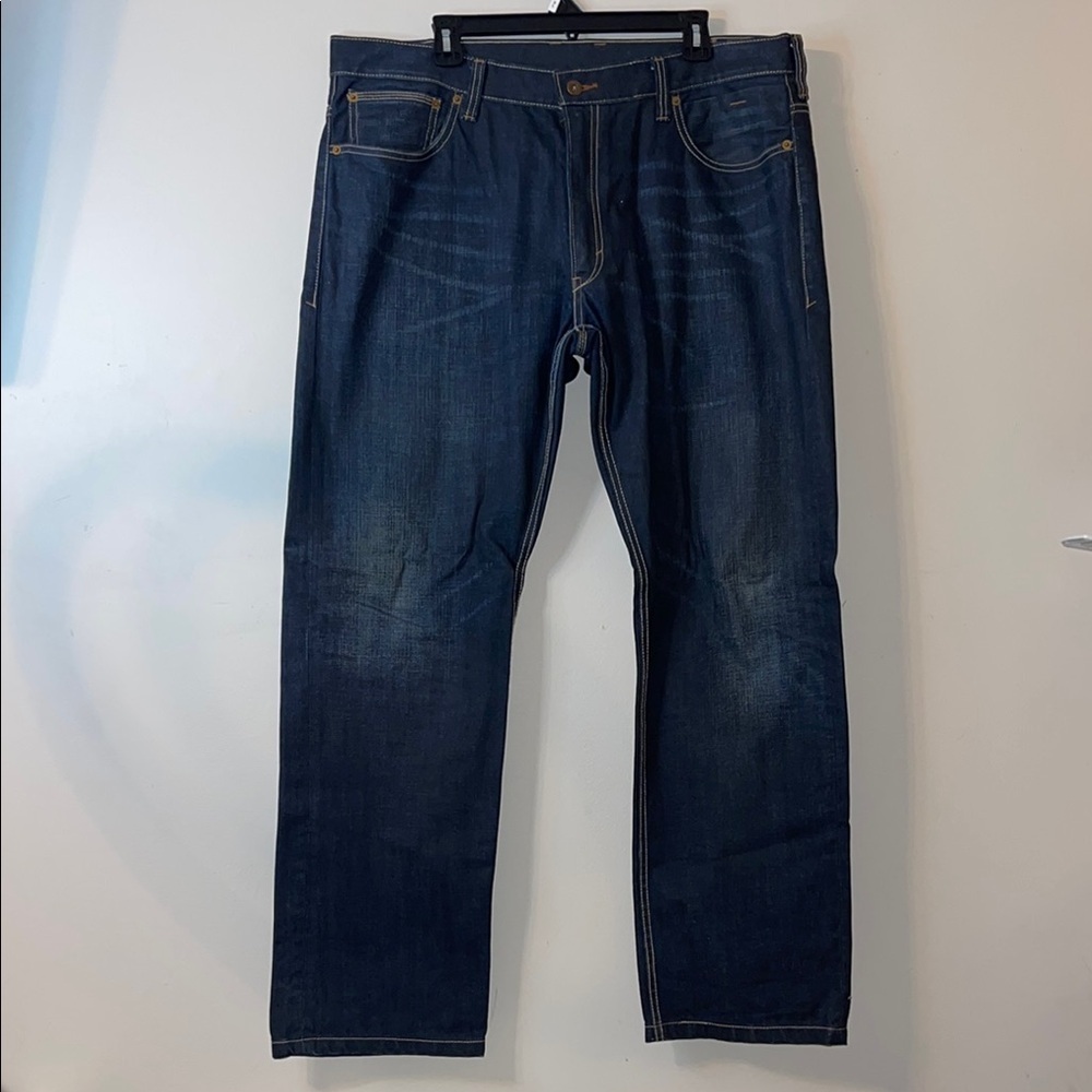 Levi's 514 Slim Straight Jeans Men's 40x32 Dark Indigo Blue EUC #35